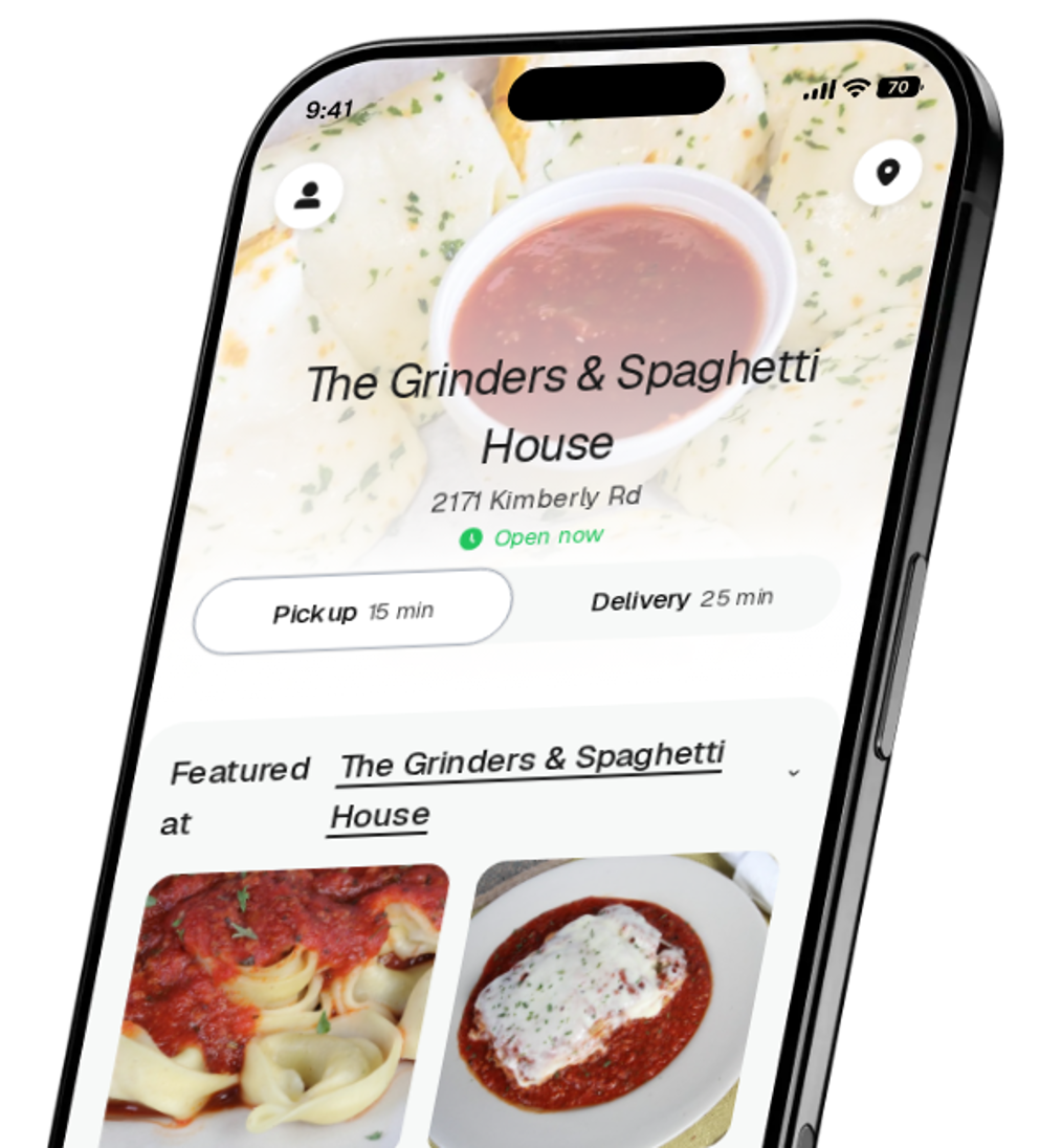 The Grinders & Spaghetti House app preview